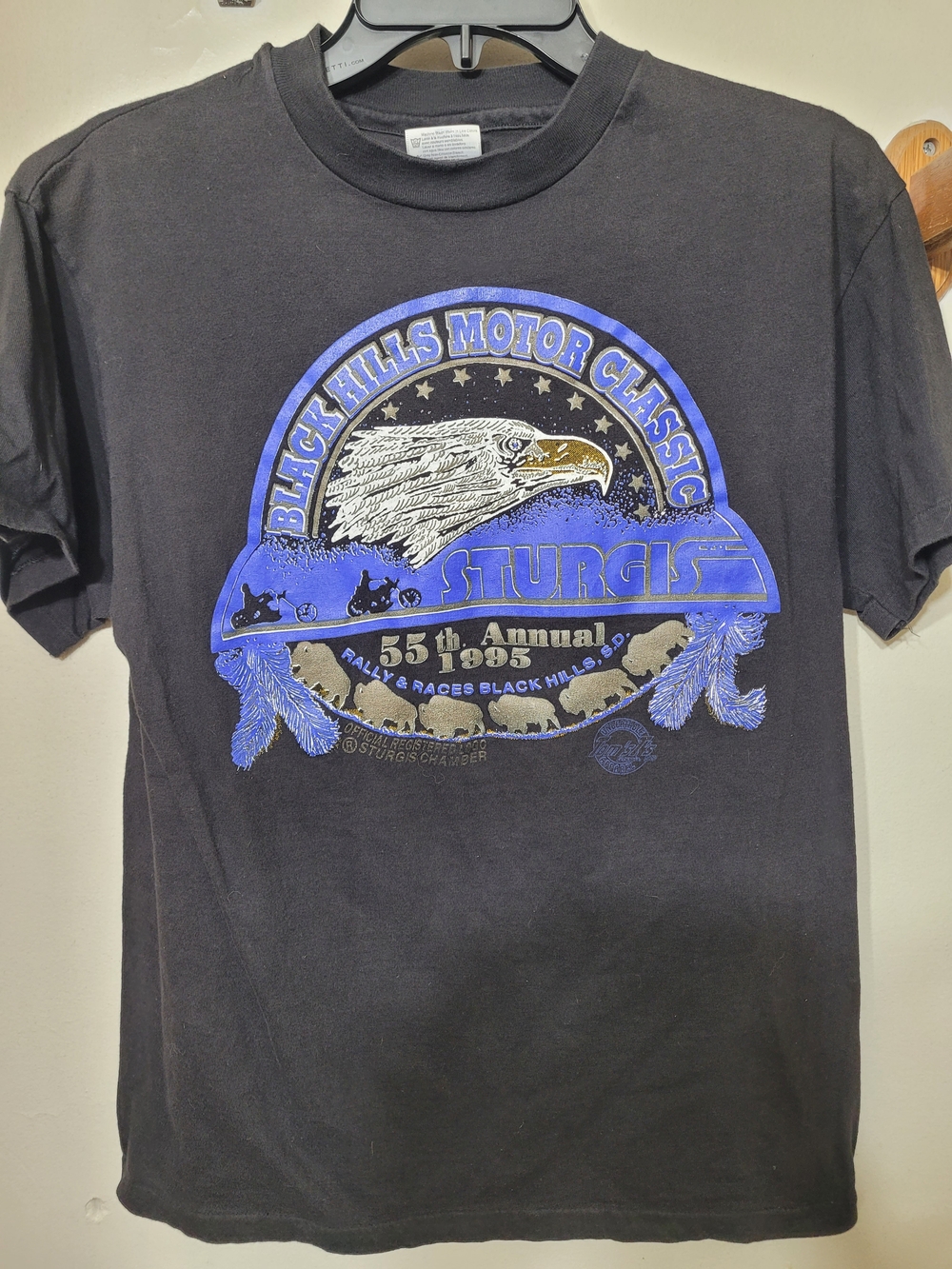Vintage Harley Davidson Tshirt Sturgis 1995 Hanes Single Stitch Size M  (B)
